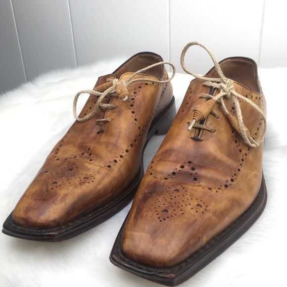 SOLD: Calzoleria 11 Tan Leather Oxford Dress Shoes - Picture 4 of 8